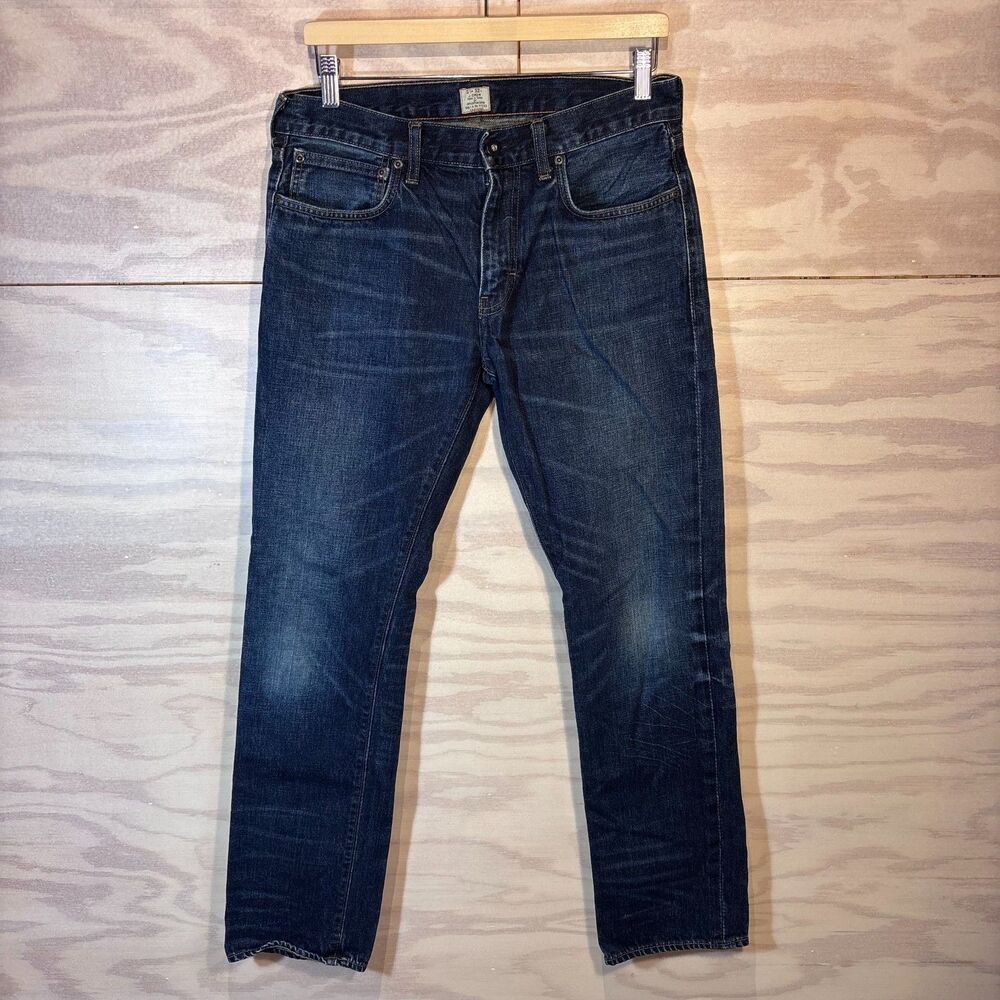 J Crew 484 Slim Fit Jeans Mens 31x32 Dark Wash Blue Denim Capsule Minimalist